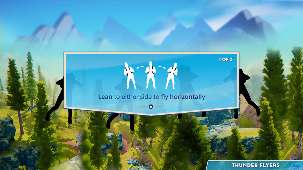 Two guests racing to collect badges side by side