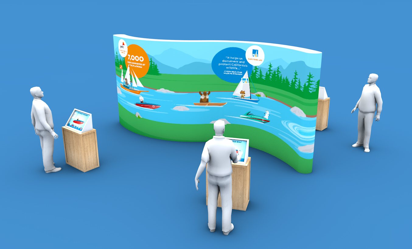 Early concept render of the Innovation River touchscreen table